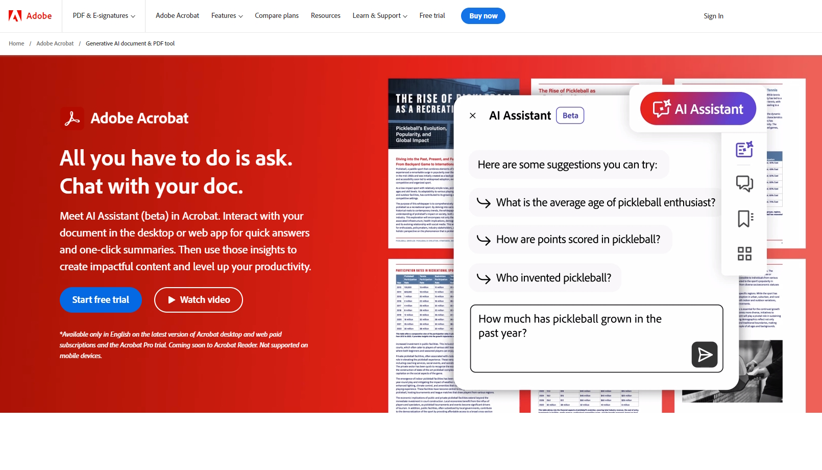 「Adobe Acrobat」に生成AI技術を活用した新機能「AI Assistant」が搭載