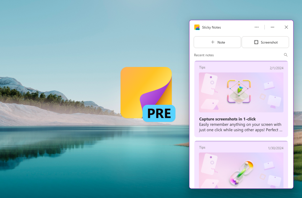 Microsoft、新しい「Microsoft Sticky Notes」（付箋）アプリを発表