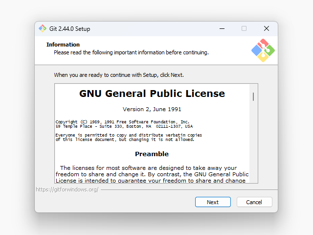 「Git for Windows」v2.44.0