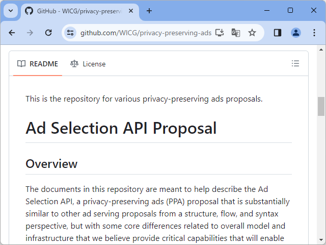 「GitHub」で公開されている「Ad Selection API」の提案