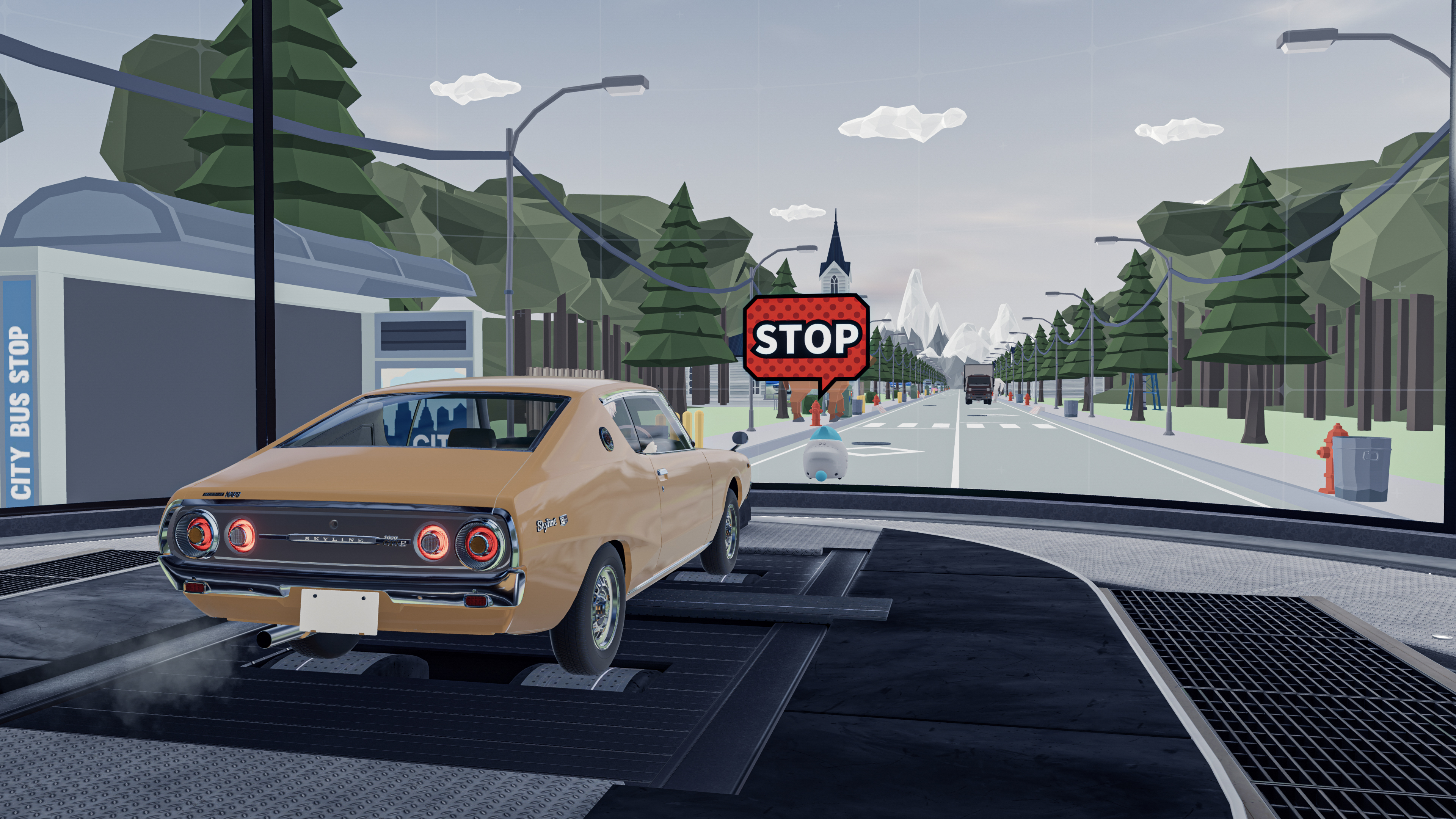 「1970's Skyline Studio」に展示されているのは「スカイラインハードトップ 2000GTX-Ev」