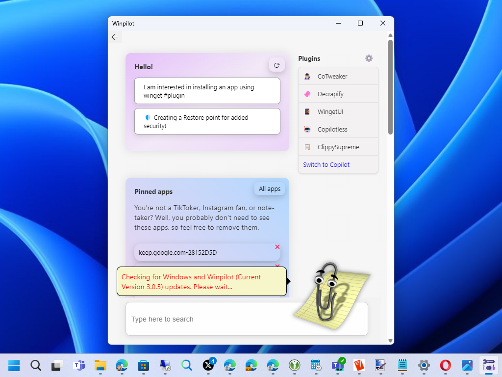 「CoTweaker」機能を選択した様子