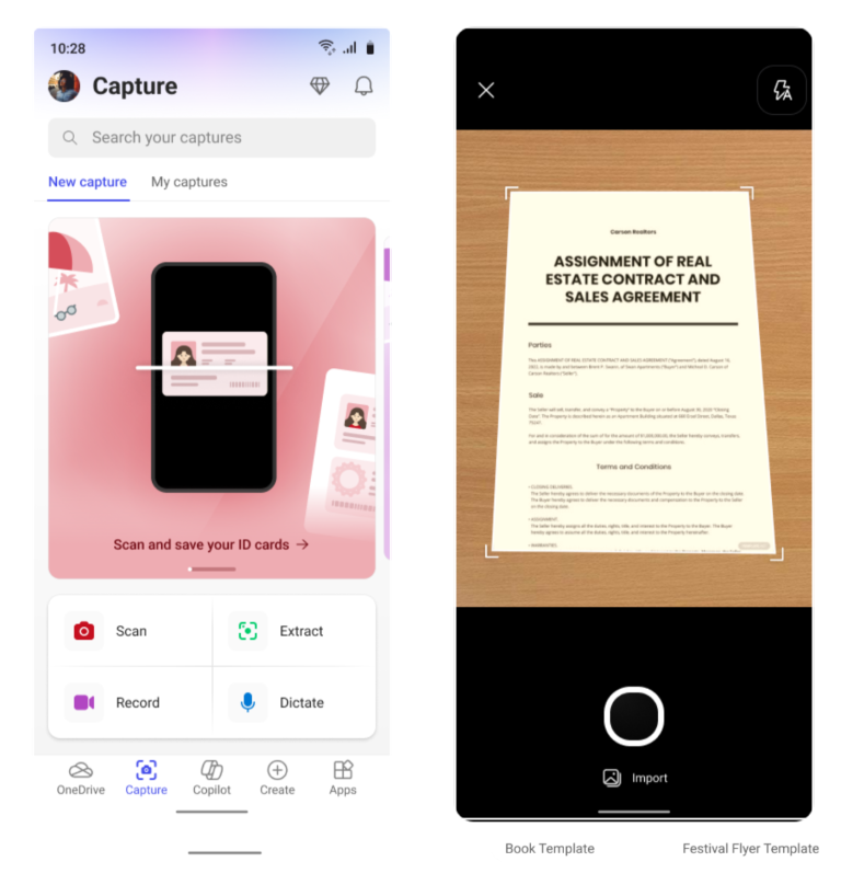 モバイル端末のカメラで文書やIDカードを撮影し、画像を適切に整えた状態で保存