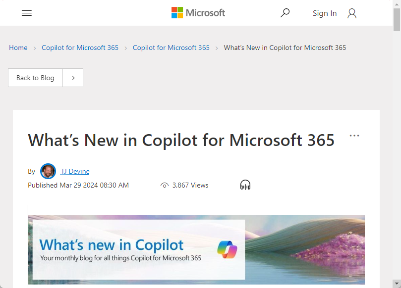「Copilot for Microsoft 365」2024年3月のアップデートまとめが公開