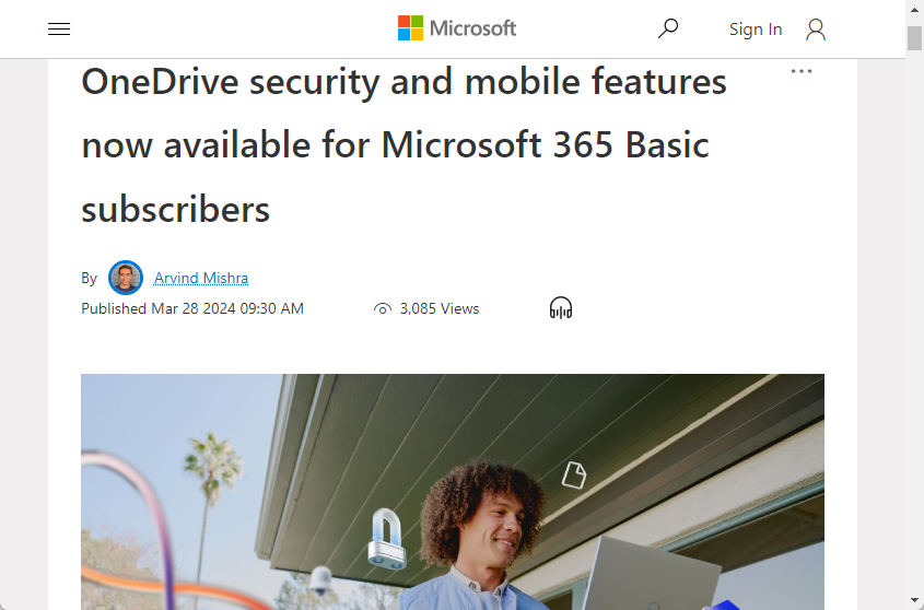 「Microsoft 365 Basic」の「OneDrive」に追加のセキュリティ機能が実装