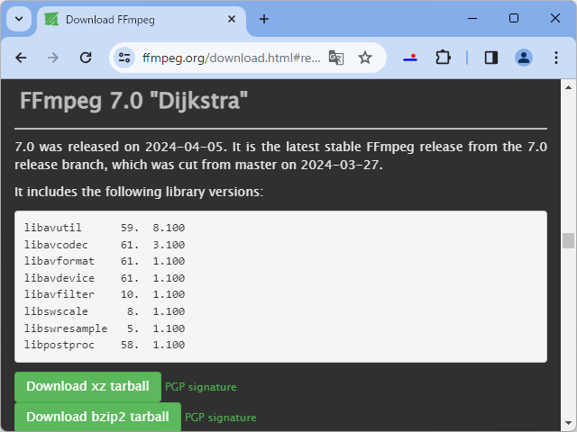 「FFmpeg 7.0」が公開