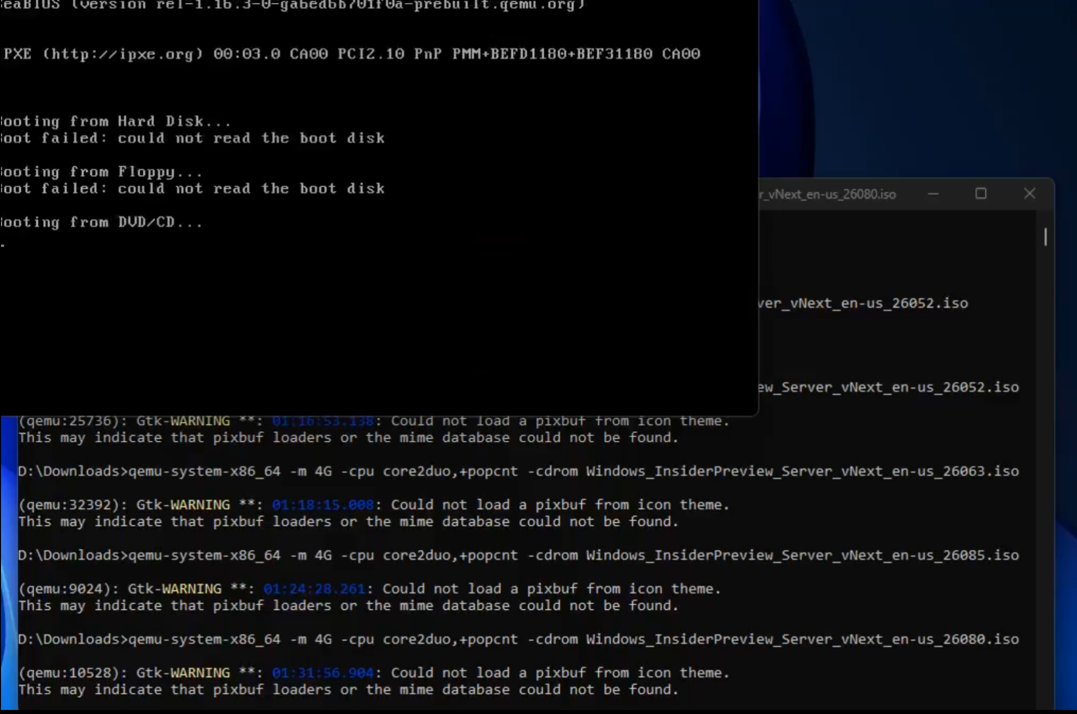 Build 26080以降では非対応CPU環境でOSが起動せず