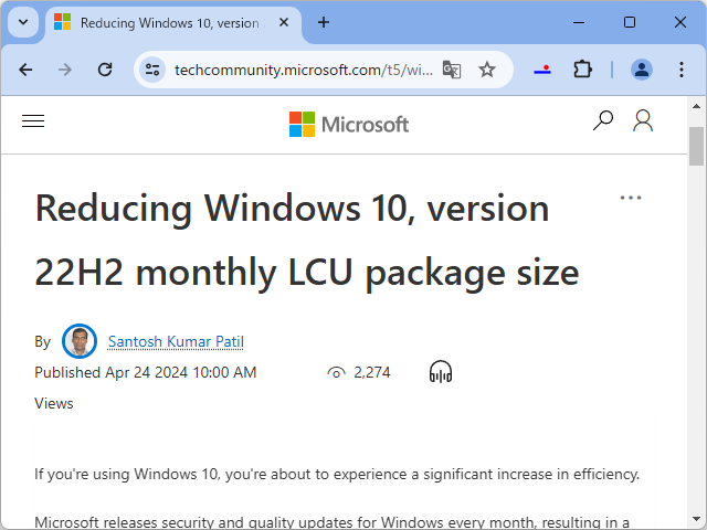 公式ブログ「Windows IT Pro blog」におけるアナウンス