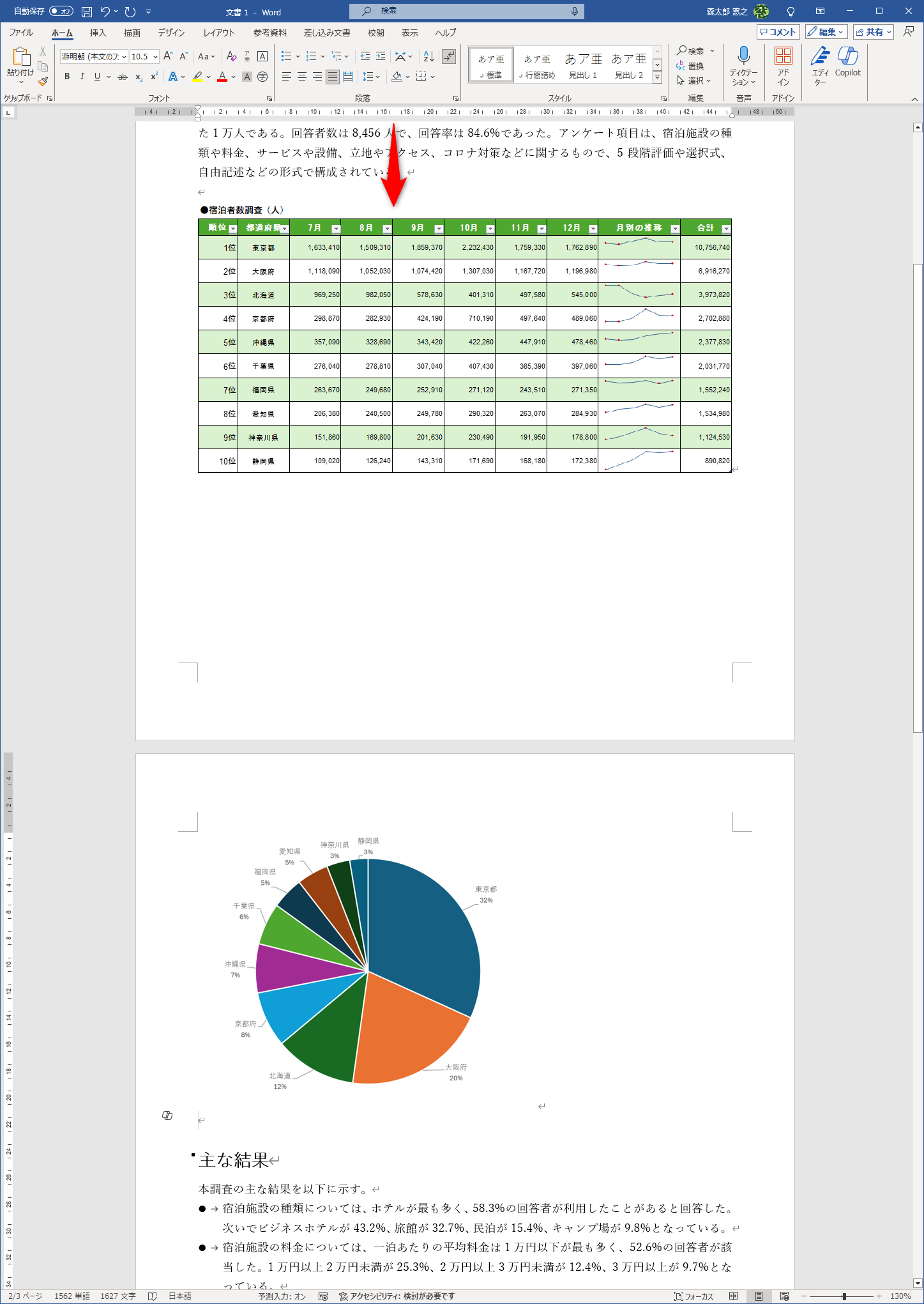 グリッド罫線が非表示の状態で貼り付けられます