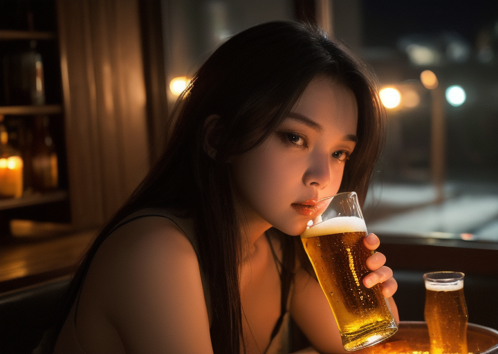 ビールを飲んでいる画像