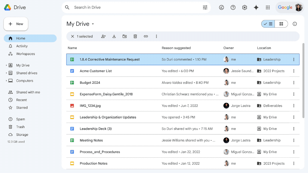 ファイル名の最初の文字を打つと、該当するファイルが選択される