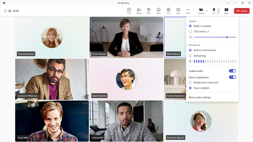 音声プロファイルをもとに、ノイズを抑制できる