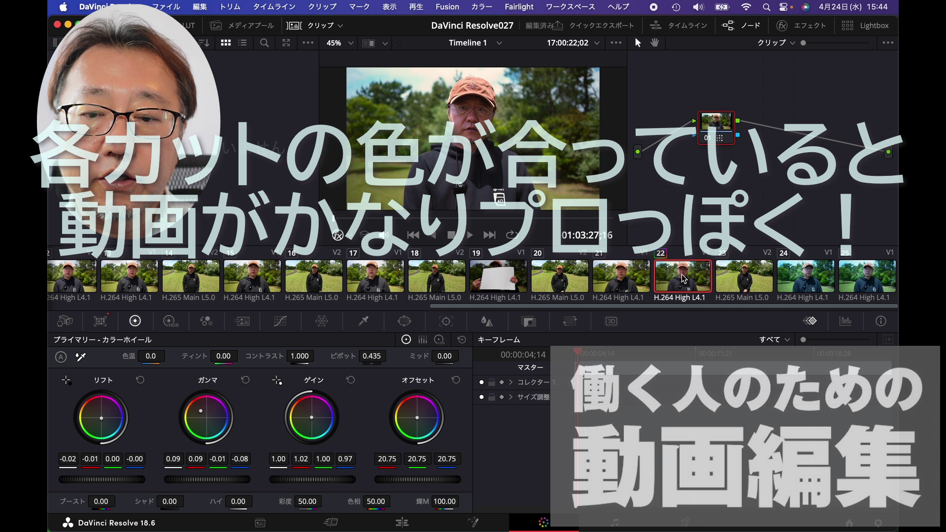 各カットの色が合っていると動画がかなりプロっぽく！ 色補正の方法