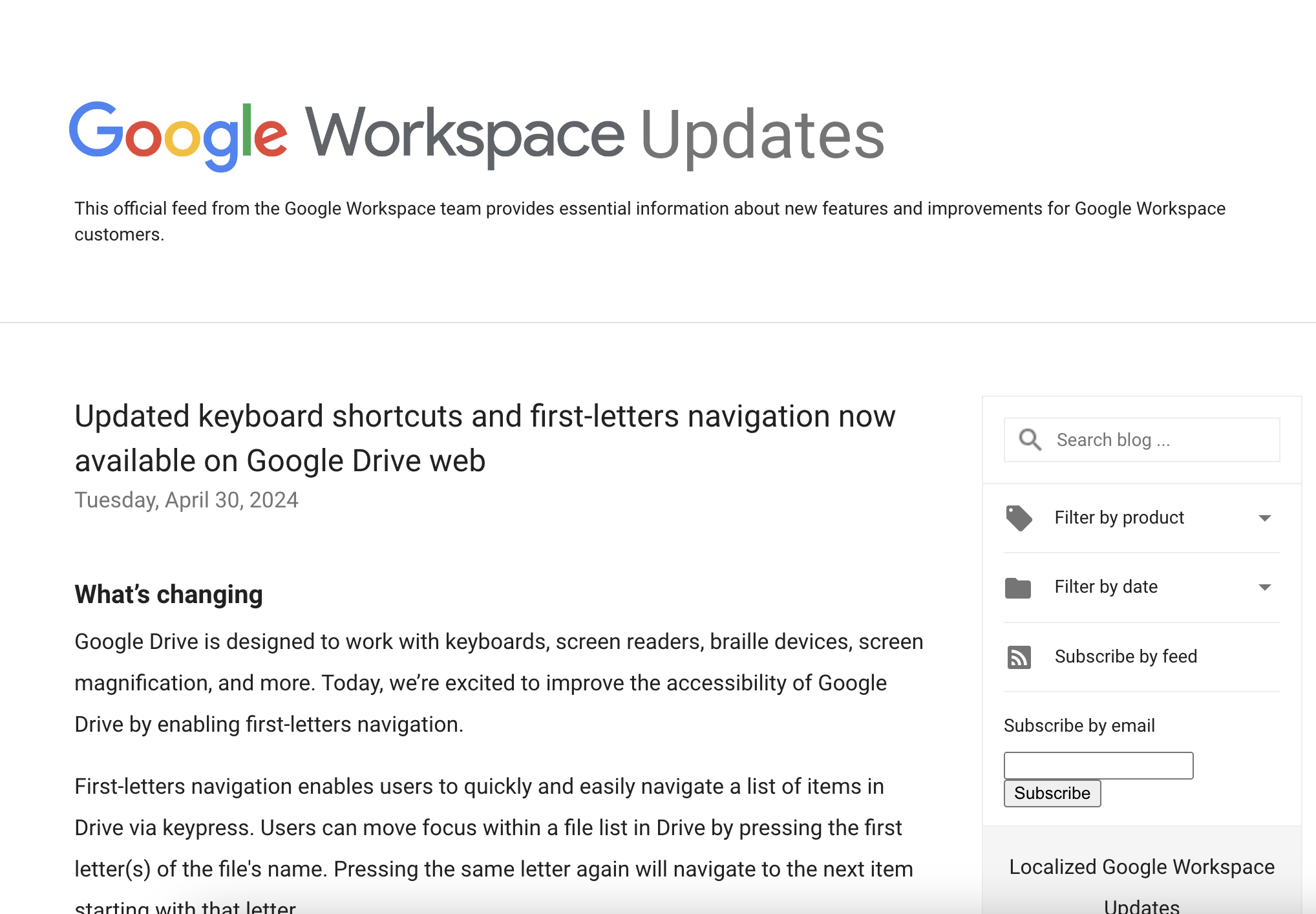 「Google ドライブ」のショートカットキーが全面改訂へ