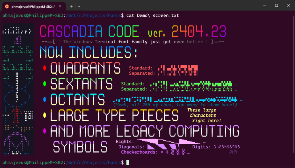 「Cascadia Code」v2404.23