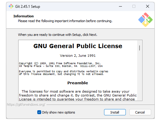 「Git for Windows」v2.45.1