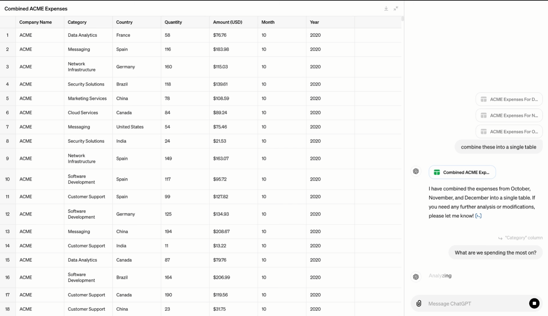 データファイルをアップロードして、それについてAIに質問