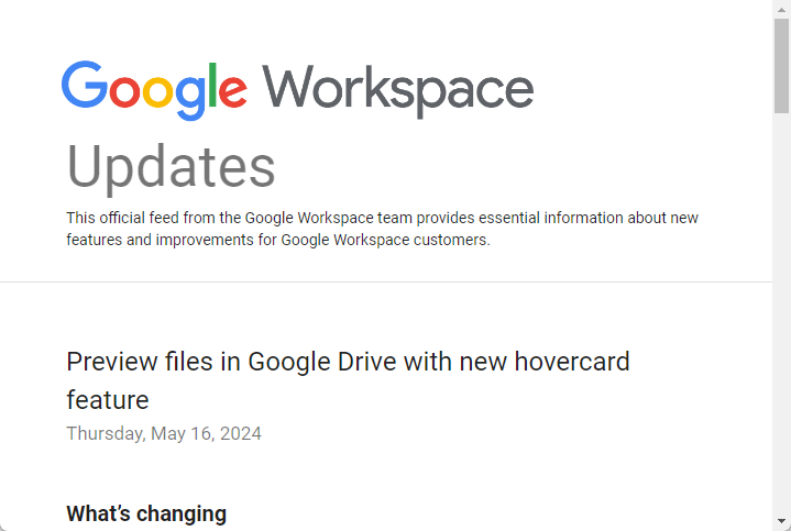 「Google ドライブ」上のファイルをポップアップでプレビュー可能に