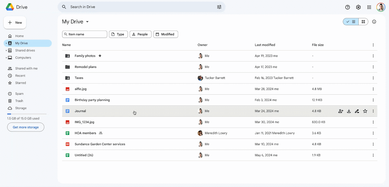 ファイルにマウスカーソルを重ねるだけでポップアップ表示