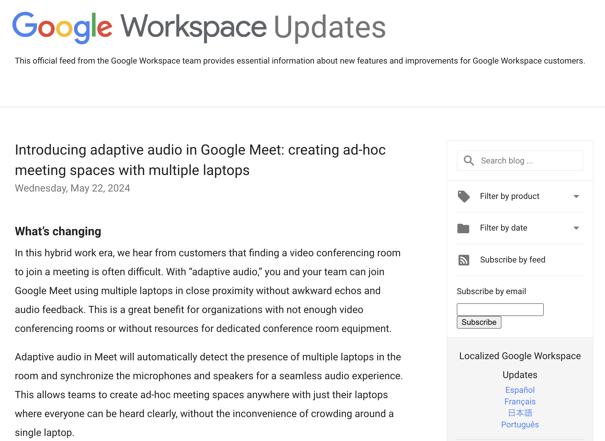 複数の参加者が同じ室内で会議に参加する場合のハウリングなどを防ぐ