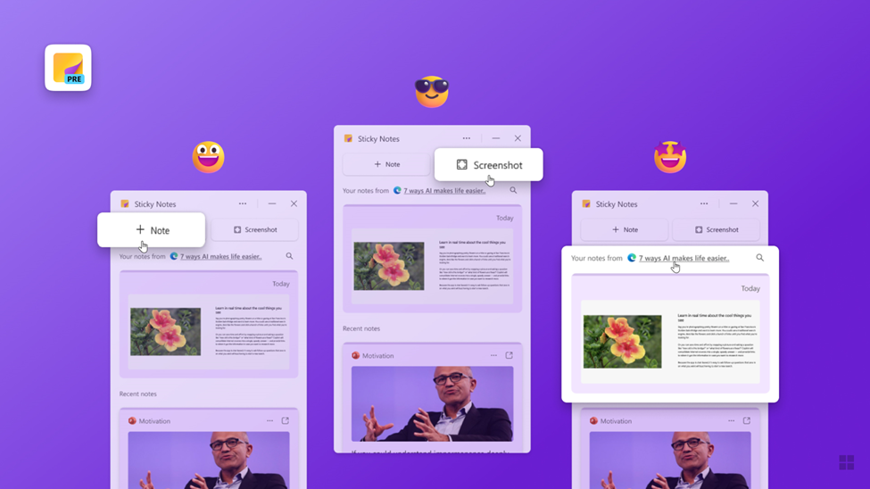 「OneNote」に統合された新しい「Microsoft Sticky Notes」アプリが全ユーザーに開放
