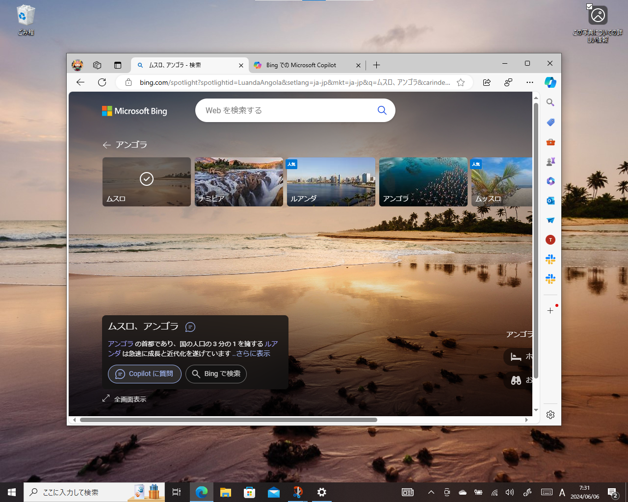 ダブルクリックすると「Microsoft Edge」で写真の詳細ページへアクセス可能