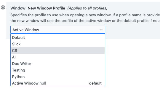 好みのプロファイルで新しいウィンドウを開く