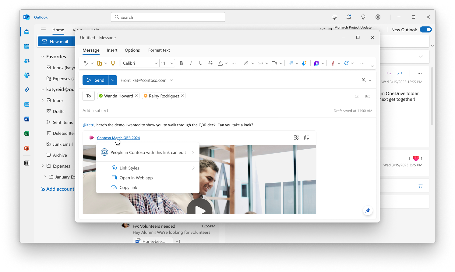 ビデオの権限をビデオの上部にあるファイル名を右クリックメニューから変更