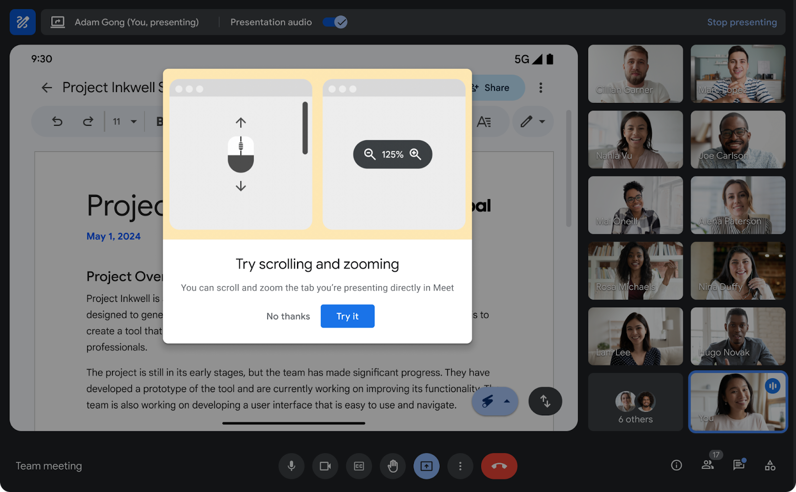 「Google Meet」で共有した画面の操作が可能に