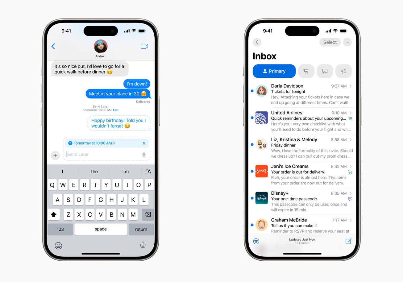 「メッセージ」「メール」アプリの改善