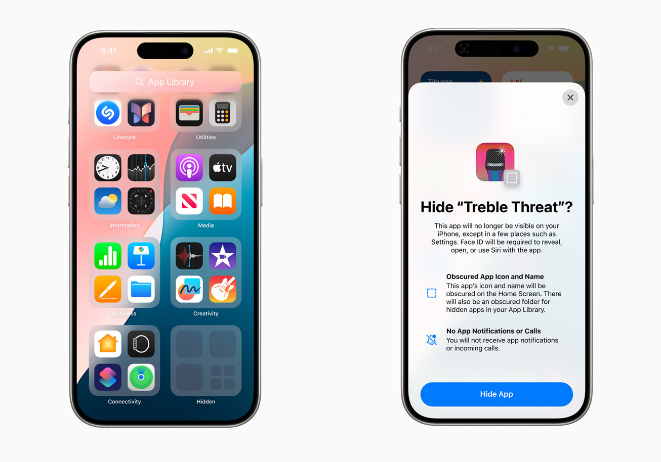 アプリをロックしたり、隠したり