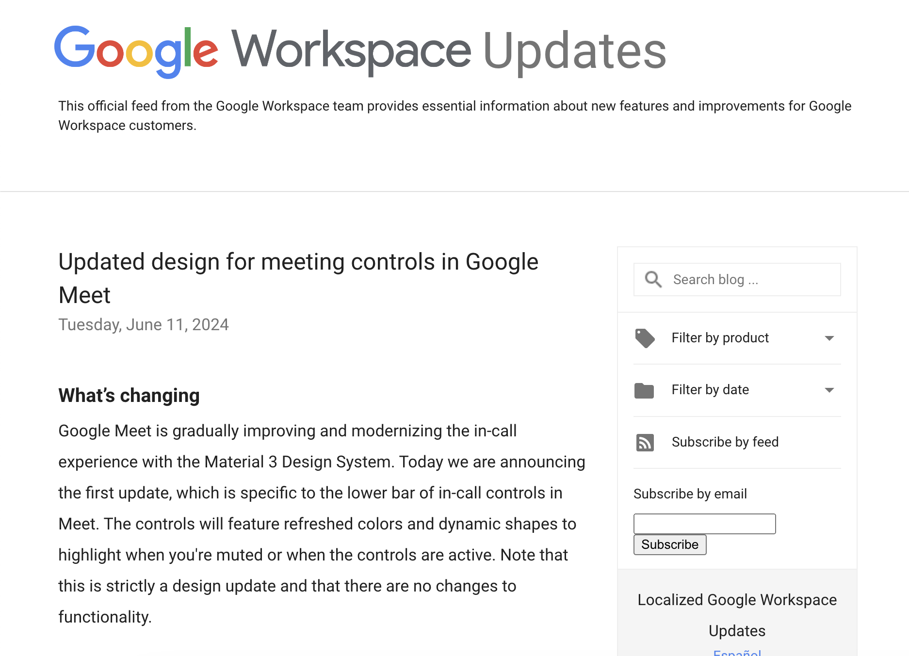 「Google Meet」のコントロールバーデザインがマイナーチェンジ