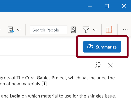 長いメールを要約する「Summarize by Copilot」