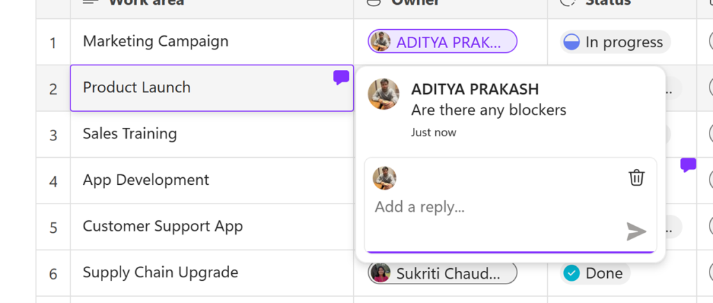 コメントを投稿するとセルの右上にコメントアイコンが表示される