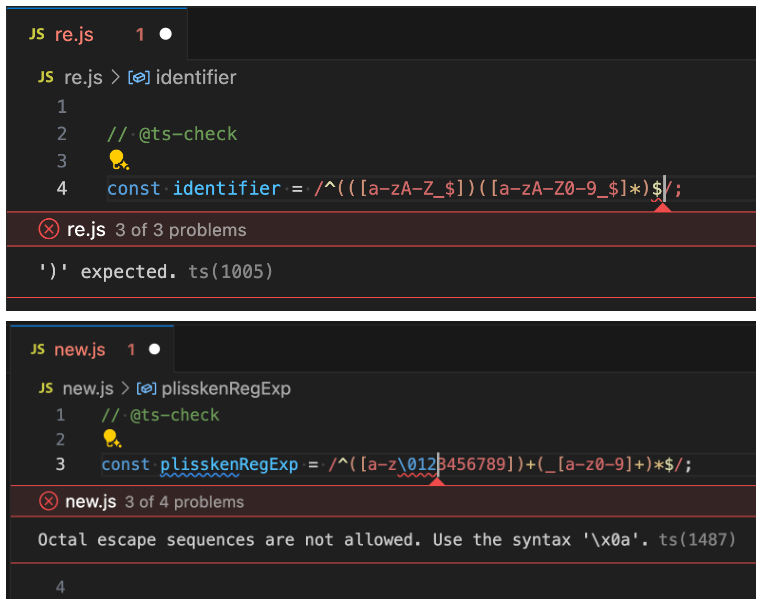 「TypeScript 5.5」のおかげで、正規表現の構文チェックなどが行えるように