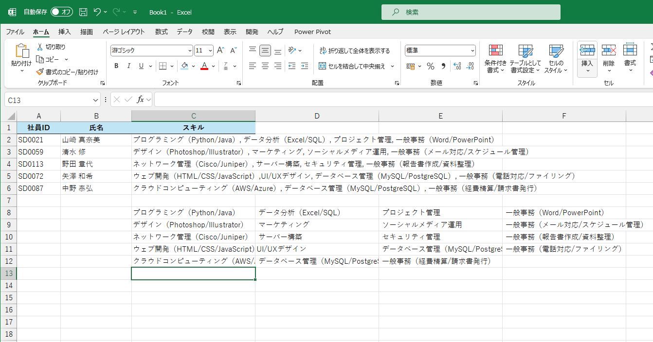 区切り文字を含むデータを簡単に分割するには？