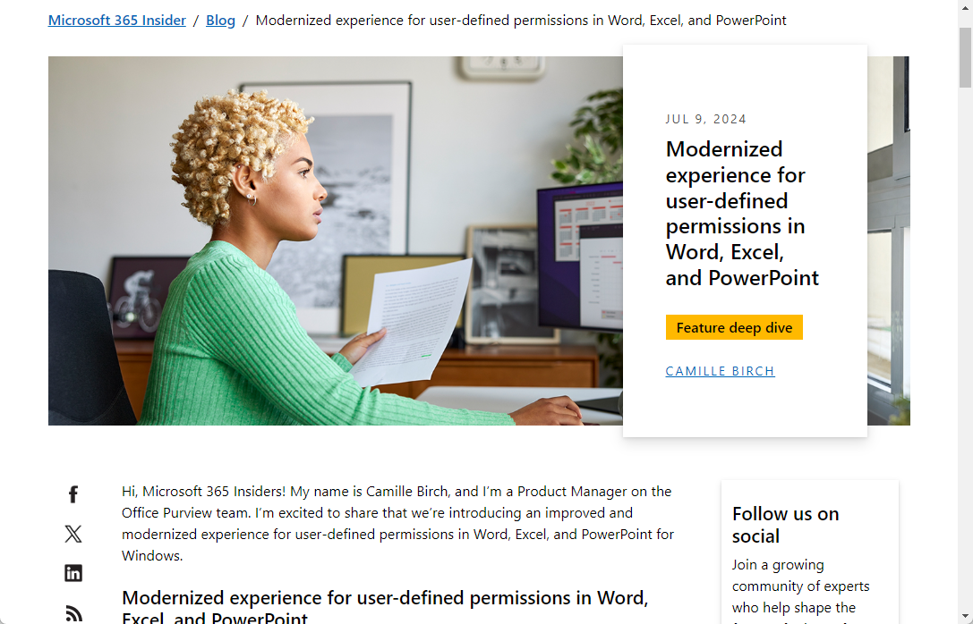 Windows版「Word」、「Excel」、「PowerPoint」のアクセス権管理機能が改良へ