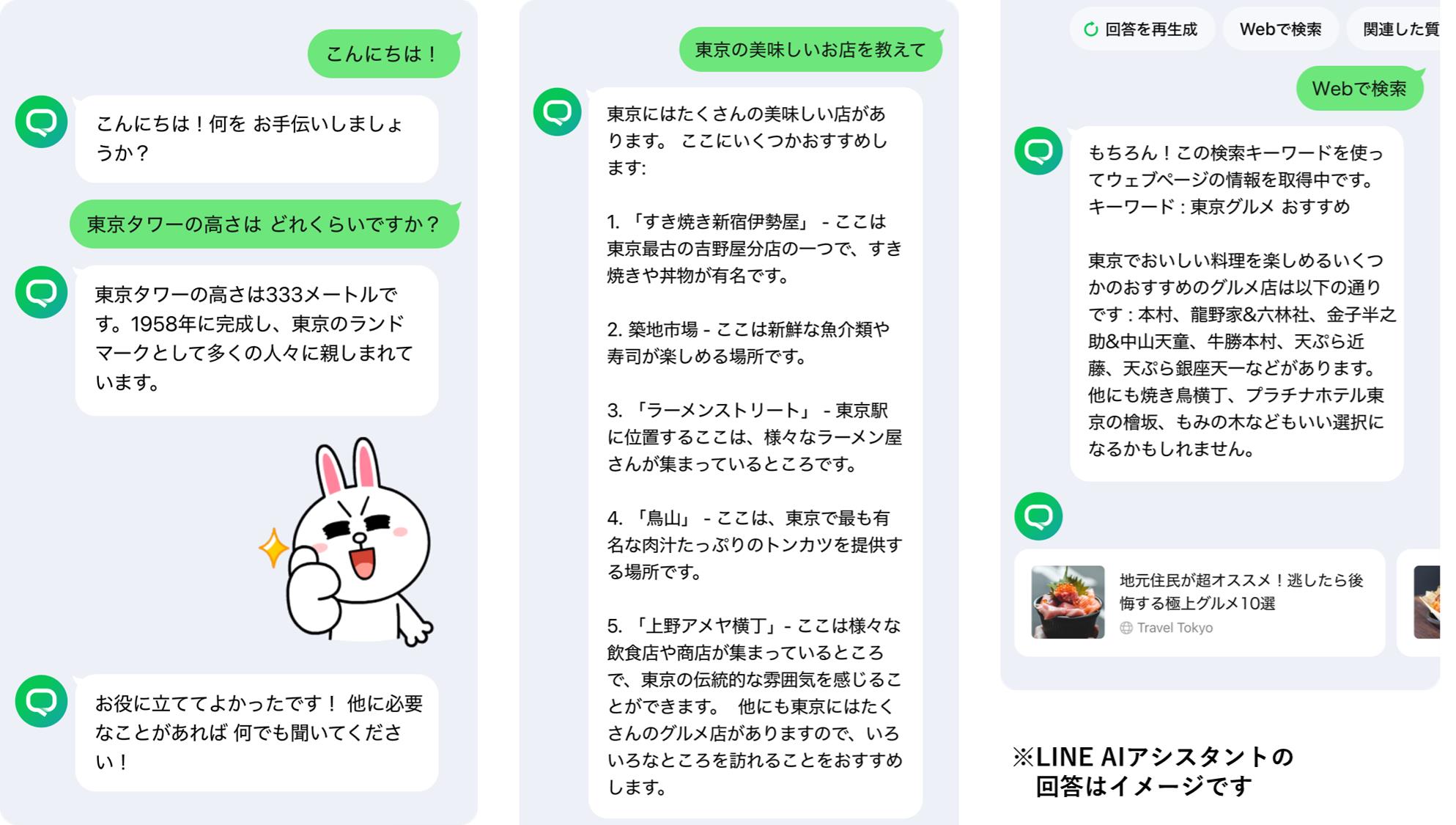 「LINE AIアシスタント」の活用例