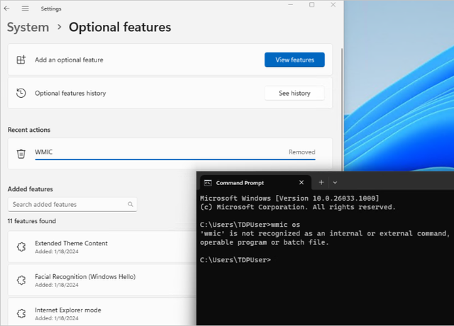 次期Windowsでデフォルト無効となる「WMIC」