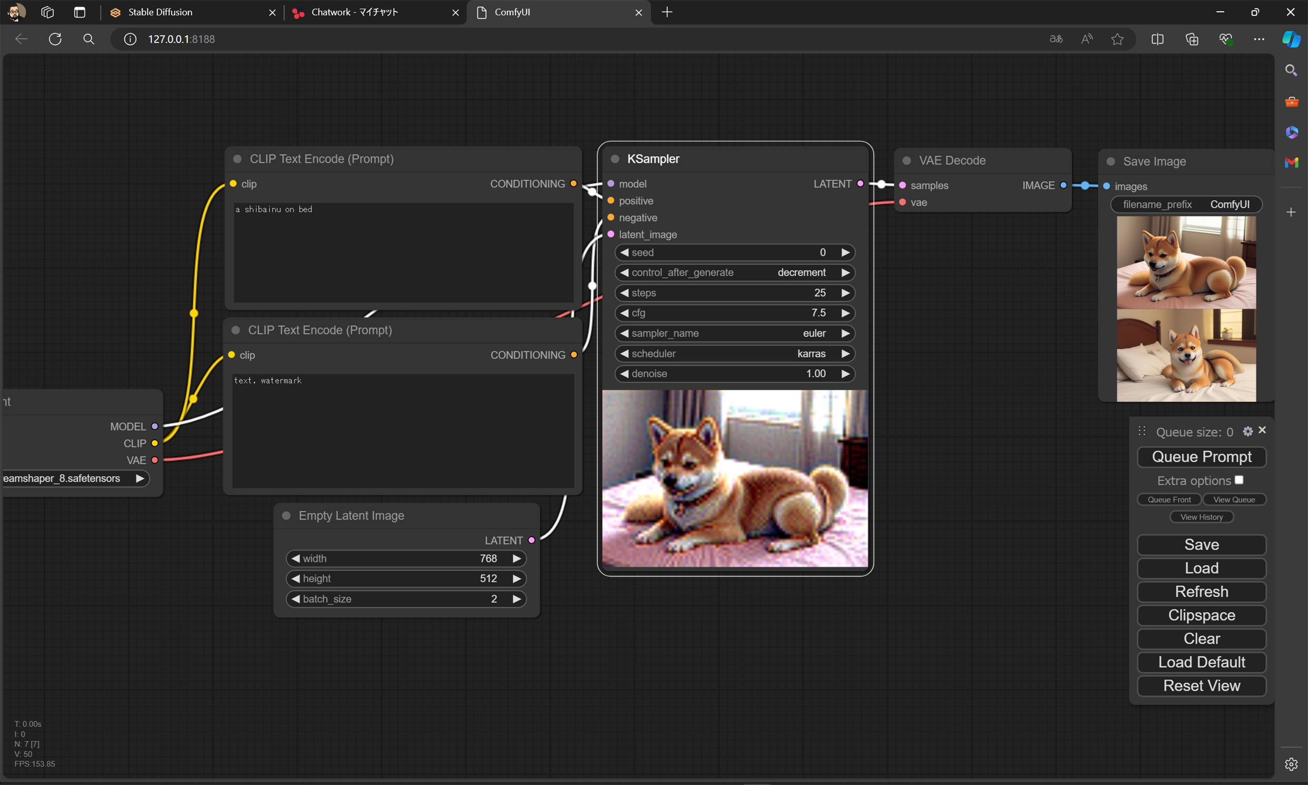 「ComfyUI」で画像を生成できる。