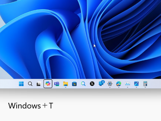 ［Windows］＋［T］キーはタスクバーへキーボードフォーカスを移動させるショートカットキー