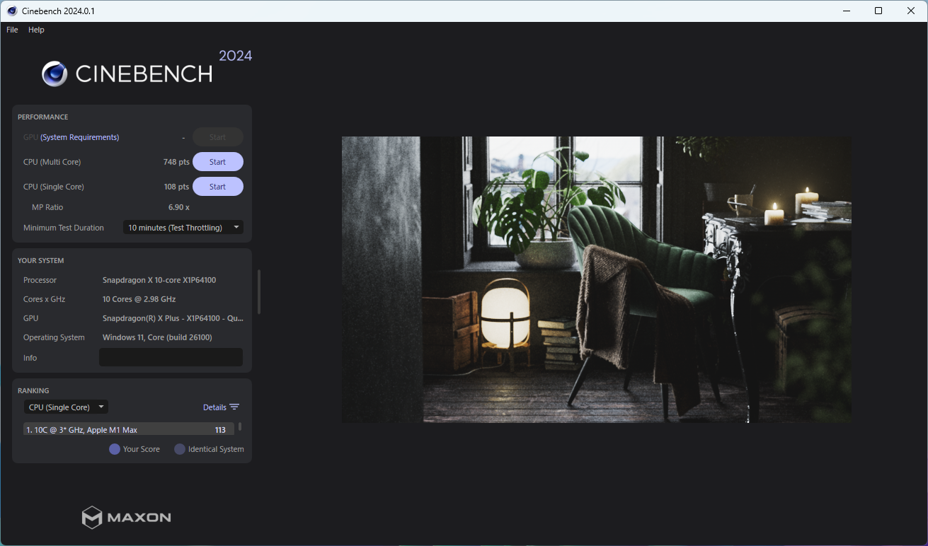 「Surface Laptop 13.8インチ（第7世代）」のMP Ratioは6.90。CPUコアが少ないことの影響が見える