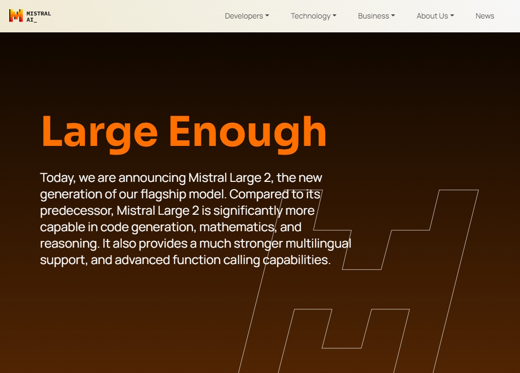Mistral AI、新世代LLM「Mistral Large 2」を公開