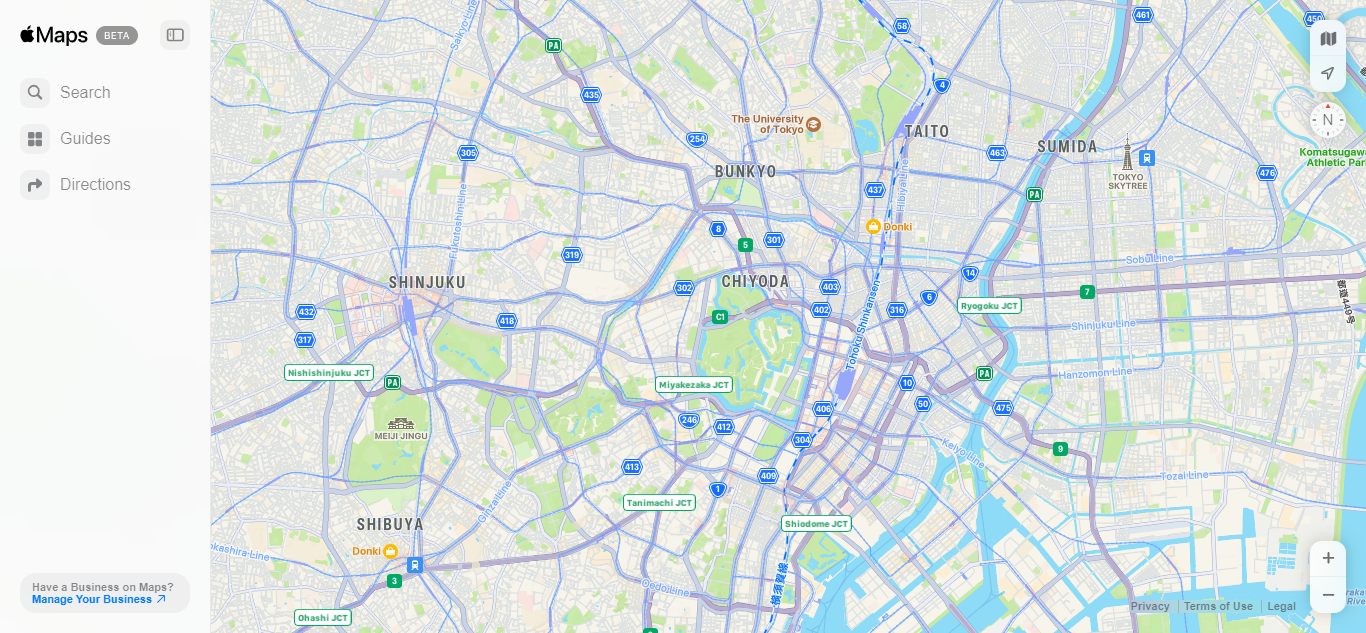Webブラウザーから「Appleマップ」にアクセス可能に
