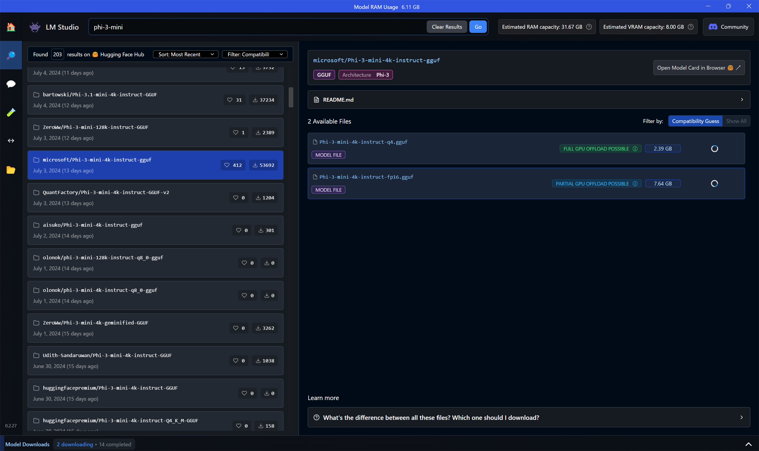 GPU動作可能なモデルは緑色、一部動作するモデルは青色表示となっている。