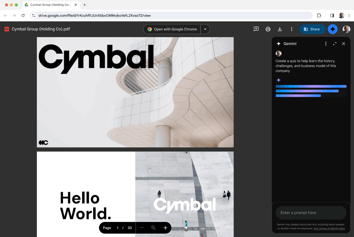 サイドパネルで動作する「Gemini」のイメージ