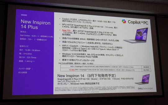 手を出しにくいCopilot＋ PCをより安価に ～X Plus 8コアを搭載する