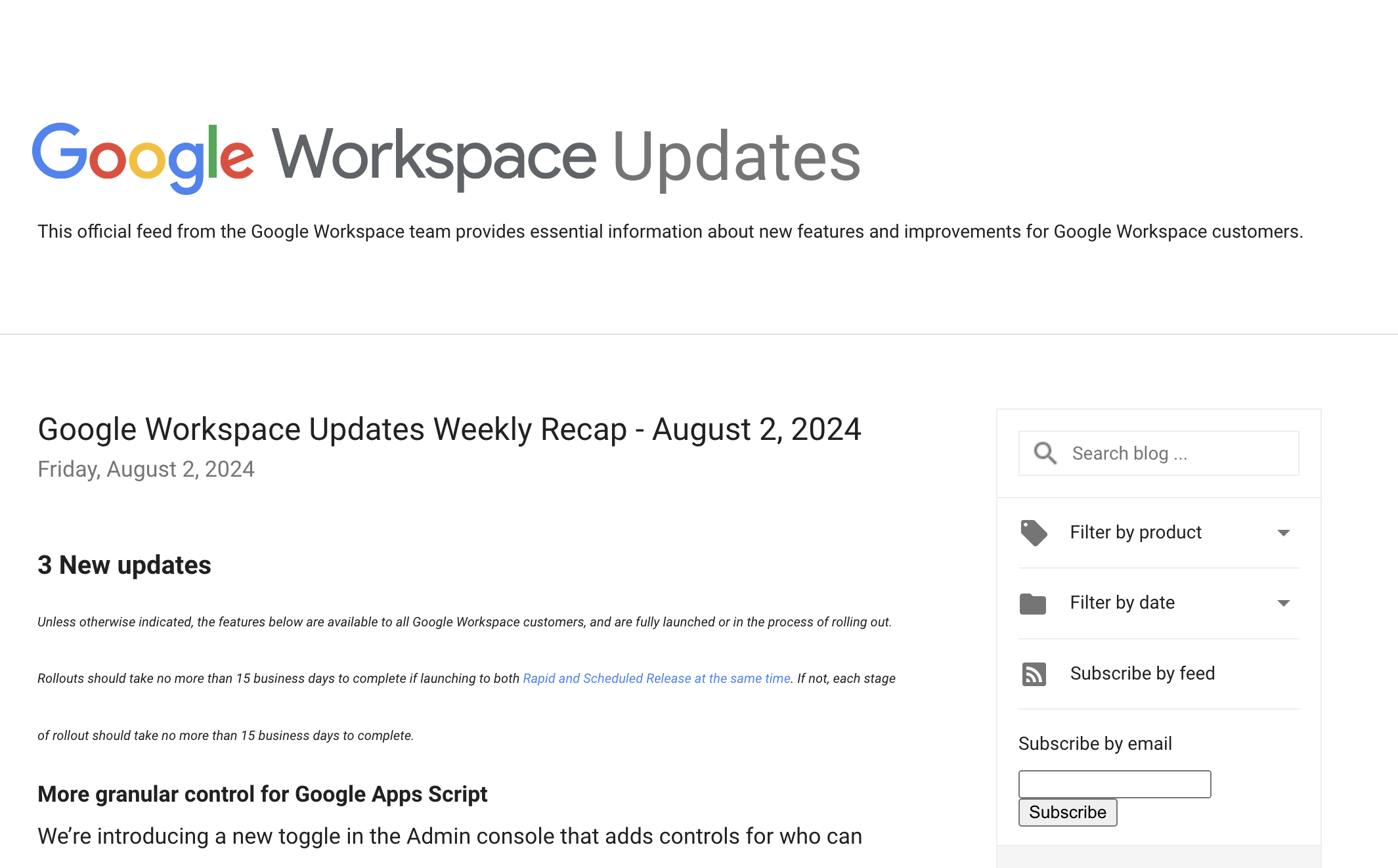 「Google Workspace」7月28日週の更新まとめが公開
