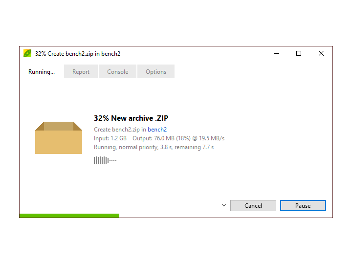 進行状況ウィンドウを刷新