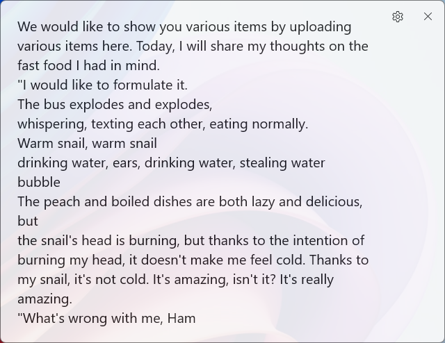 英語にもしてみた。出力精度はさらに落ちる感じだが、内容的には面白い